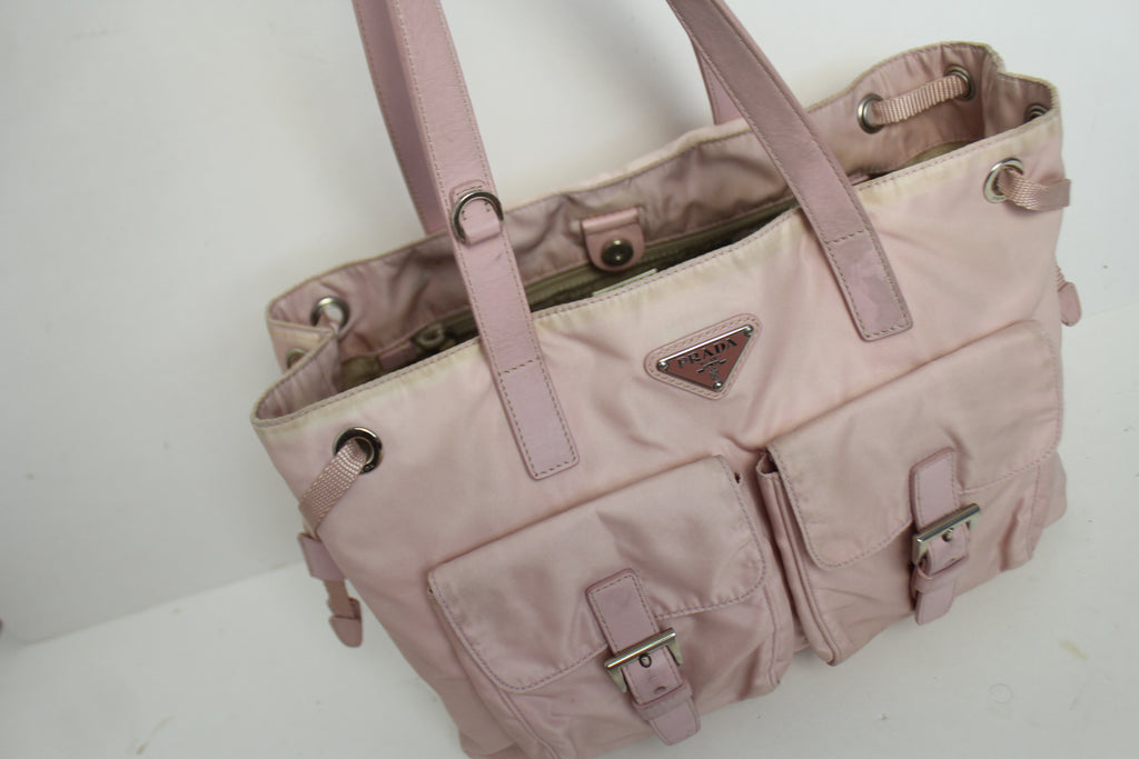 Prada Tessuto Nylon Shoulder Bag in Baby Pink