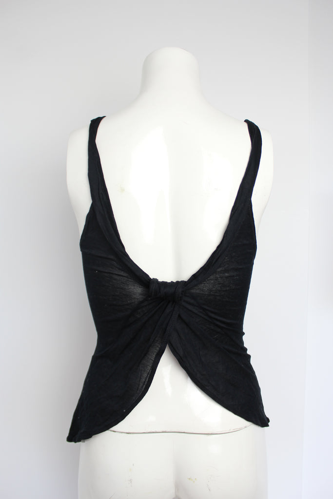 Gucci Black Tie Up Backless Cami Top - S