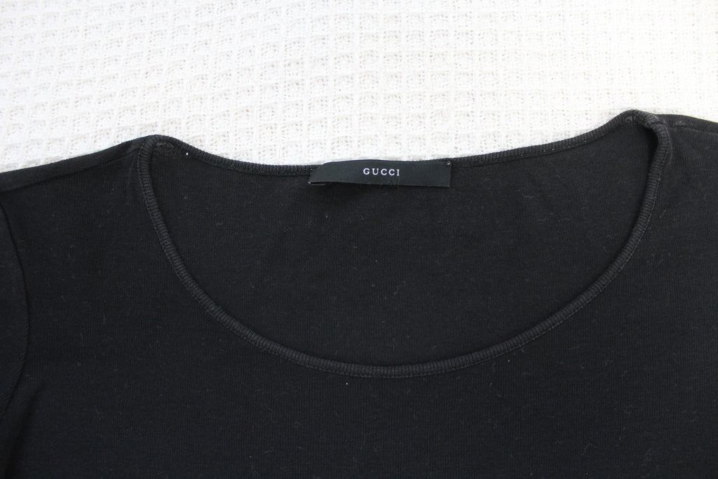 Gucci Black Lettuce Hem Top - M