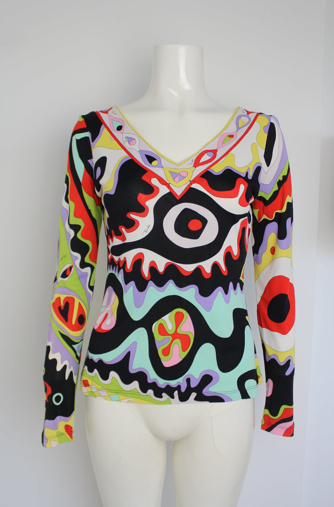 Emilio Pucci Abstract Print Long Sleeve Top