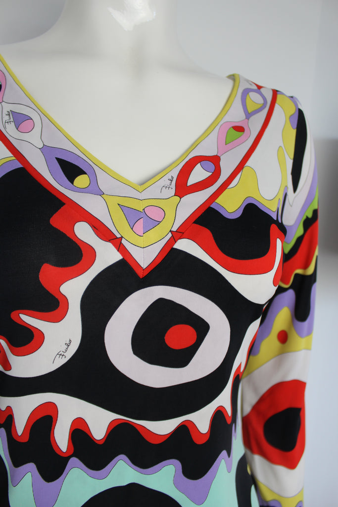 Emilio Pucci Abstract Print Long Sleeve Top