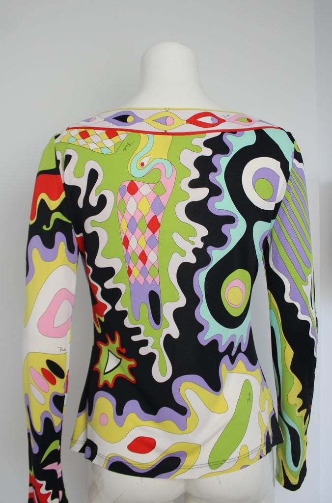 Emilio Pucci Abstract Print Long Sleeve Top