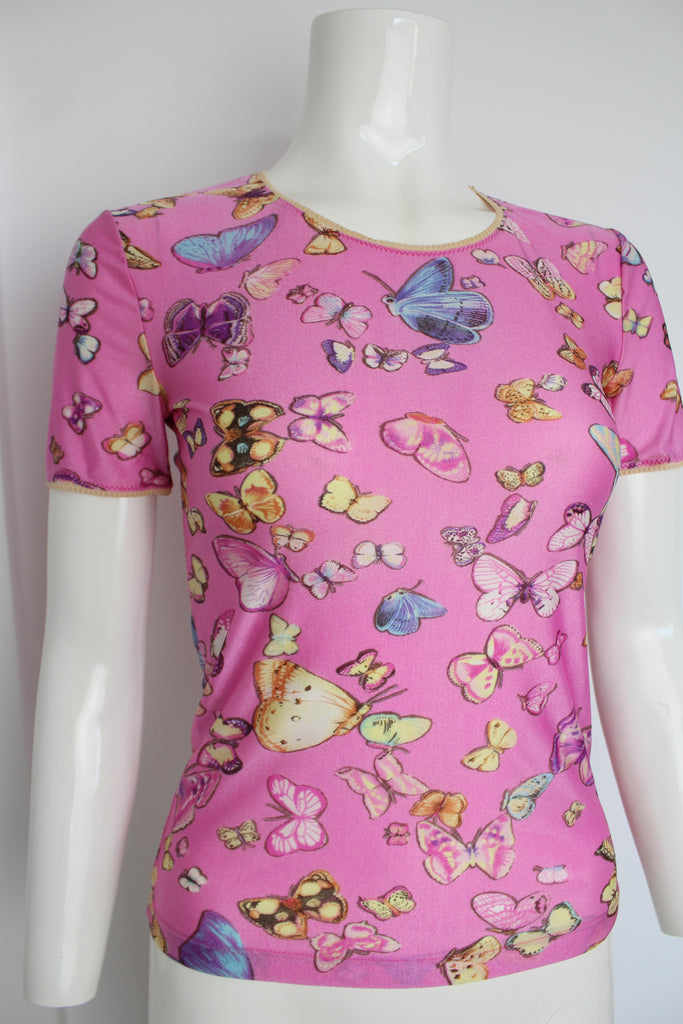 Dolce & Gabbana Pink Butterfly Top Small