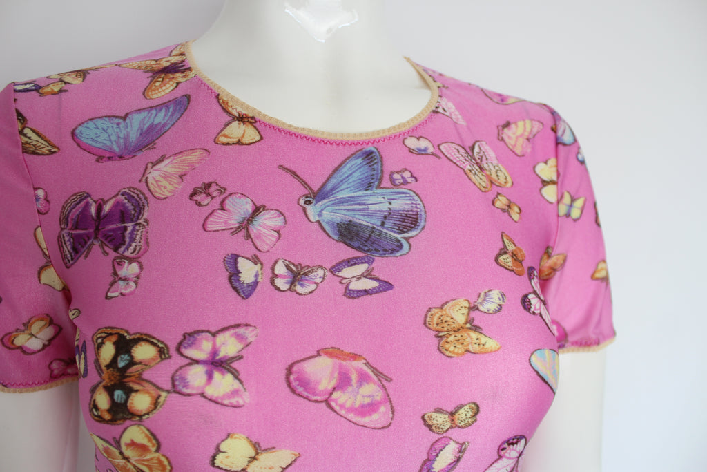 Dolce & Gabbana Pink Butterfly Top Small