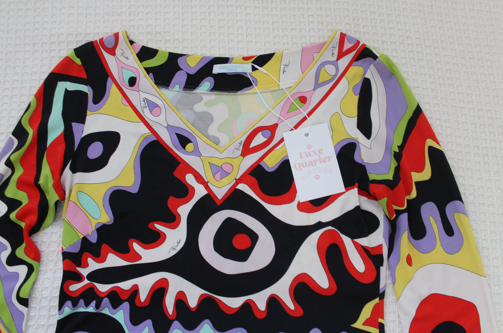 Emilio Pucci Abstract Print Long Sleeve Top