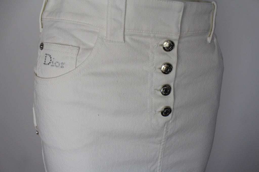 Christian Dior 2004 White Midi Skirt UK 8