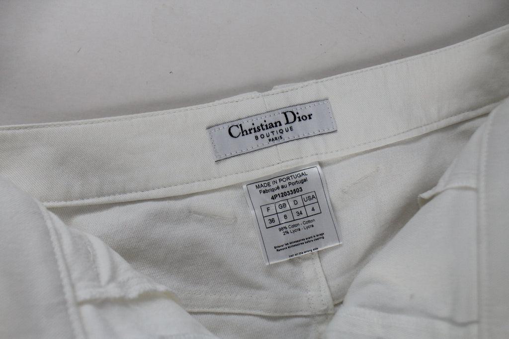 Christian Dior 2004 White Midi Skirt UK 8