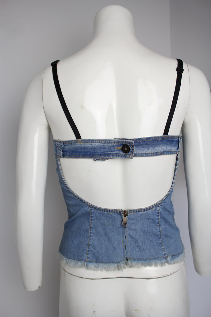 Dolce & Gabbana Denim Corset Top XS