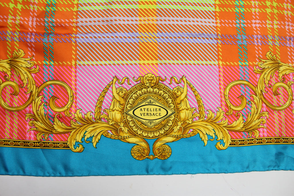 Versace Colourful Baroque Silk Square Scarf