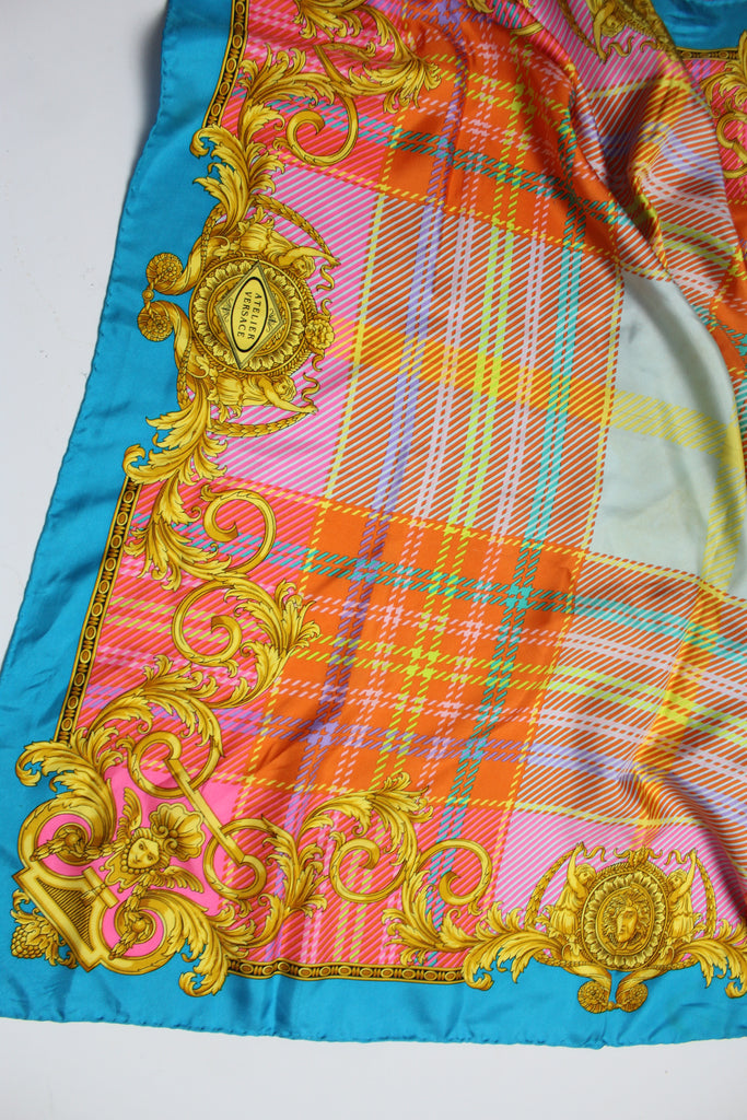Versace Colourful Baroque Silk Square Scarf