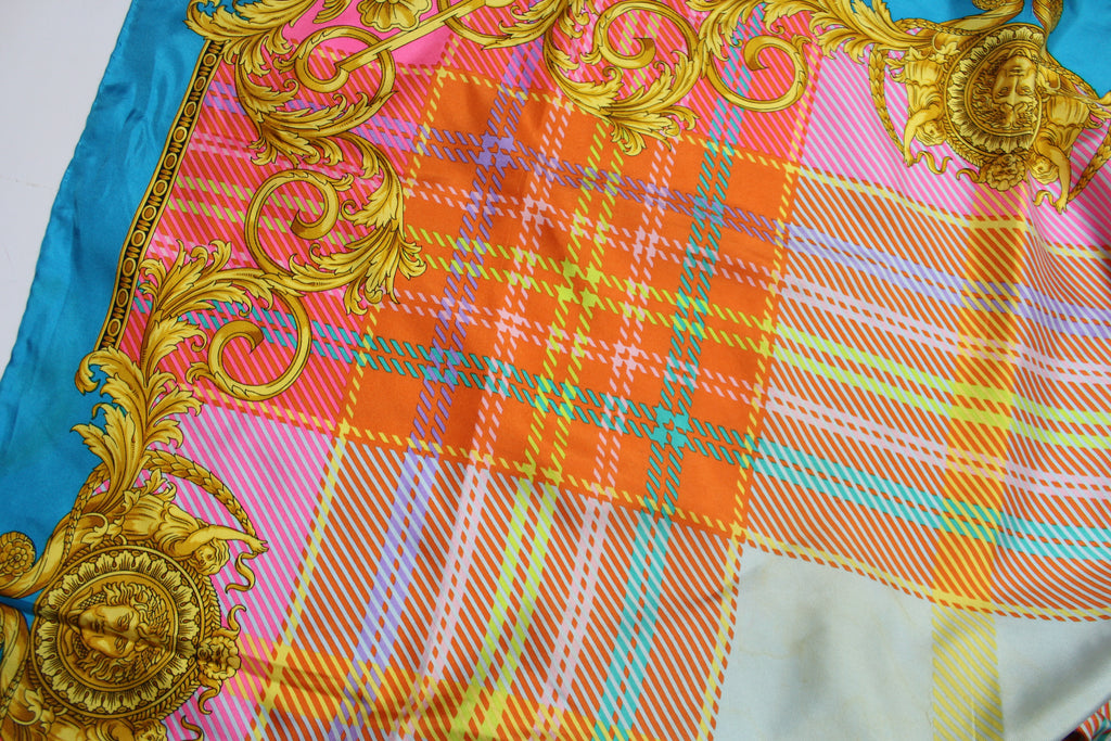 Versace Colourful Baroque Silk Square Scarf