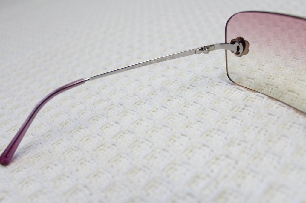 Chanel Pink Ombre Camellia Flower Rimless Sunglasses