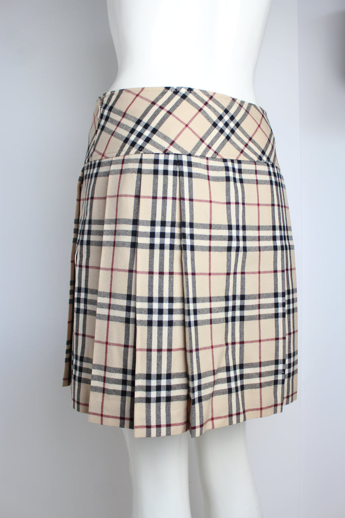 Burberry Nova Check Pleated Mini Skirt EU 38