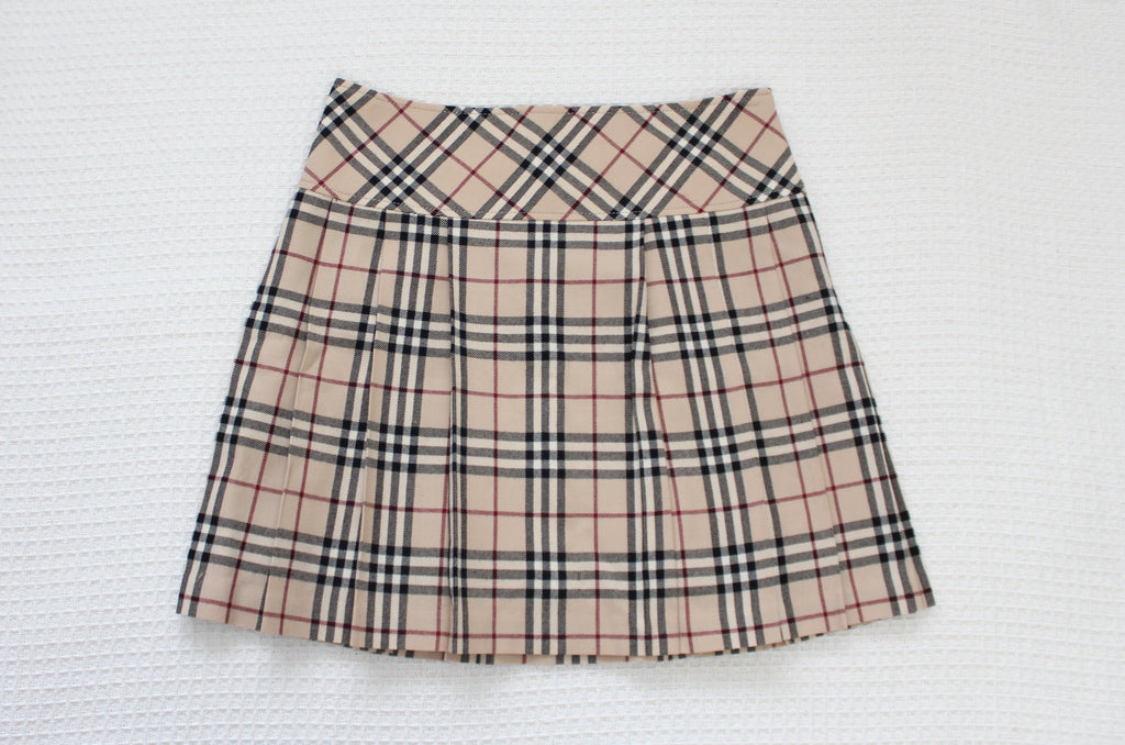 Burberry Nova Check Pleated Mini Skirt EU 38