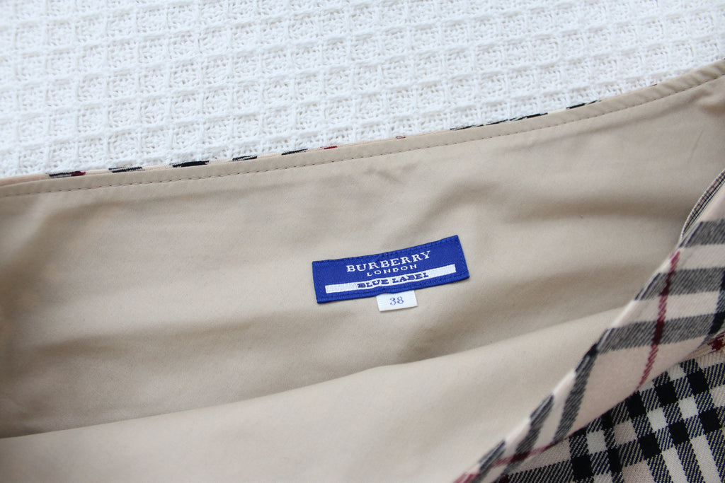 Burberry Nova Check Pleated Mini Skirt EU 38