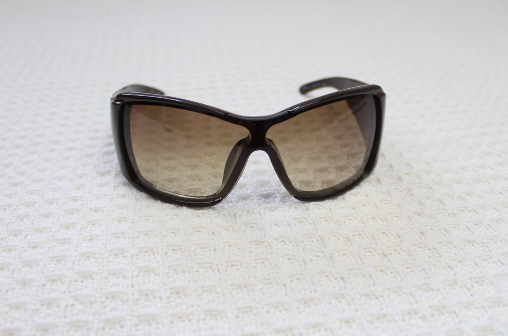 Christian Dior 'Stripes 2' Brown Oversized Sunglasses