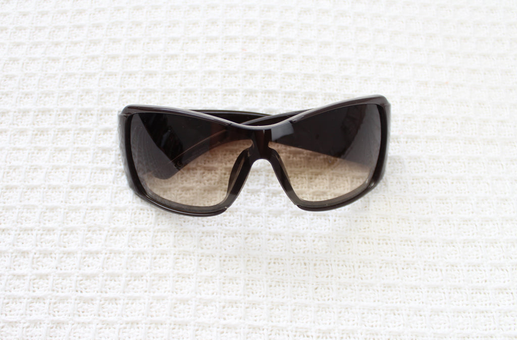 Christian Dior 'Stripes 2' Brown Oversized Sunglasses