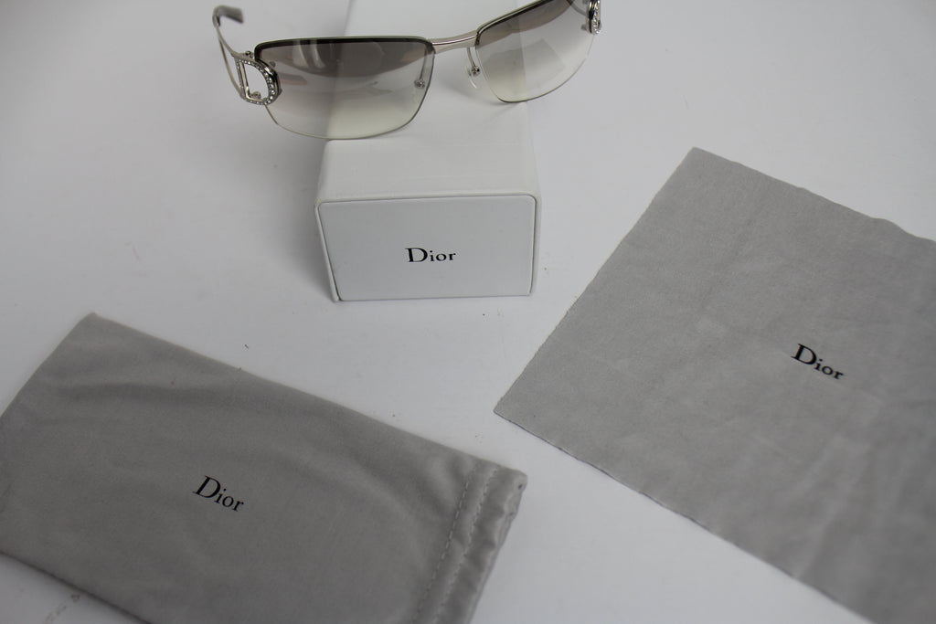 Christian Dior 'Diorly' Logo Silver Sunglasses