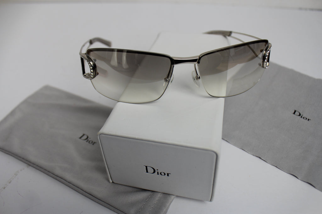 Christian Dior 'Diorly' Logo Silver Sunglasses