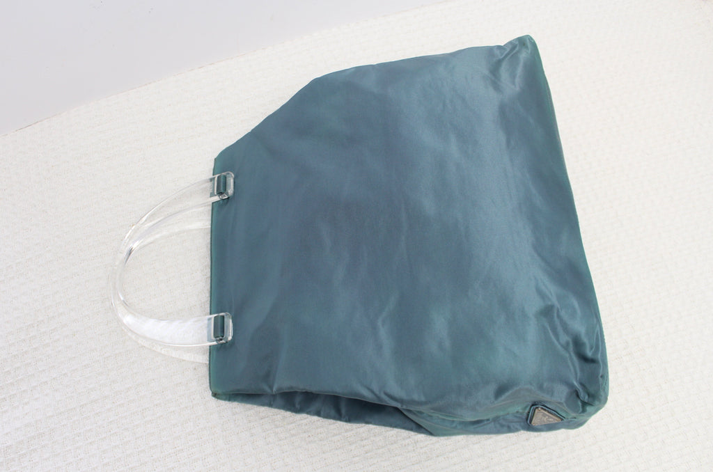 Prada Blue Nylon Plex Handle Tote Bag