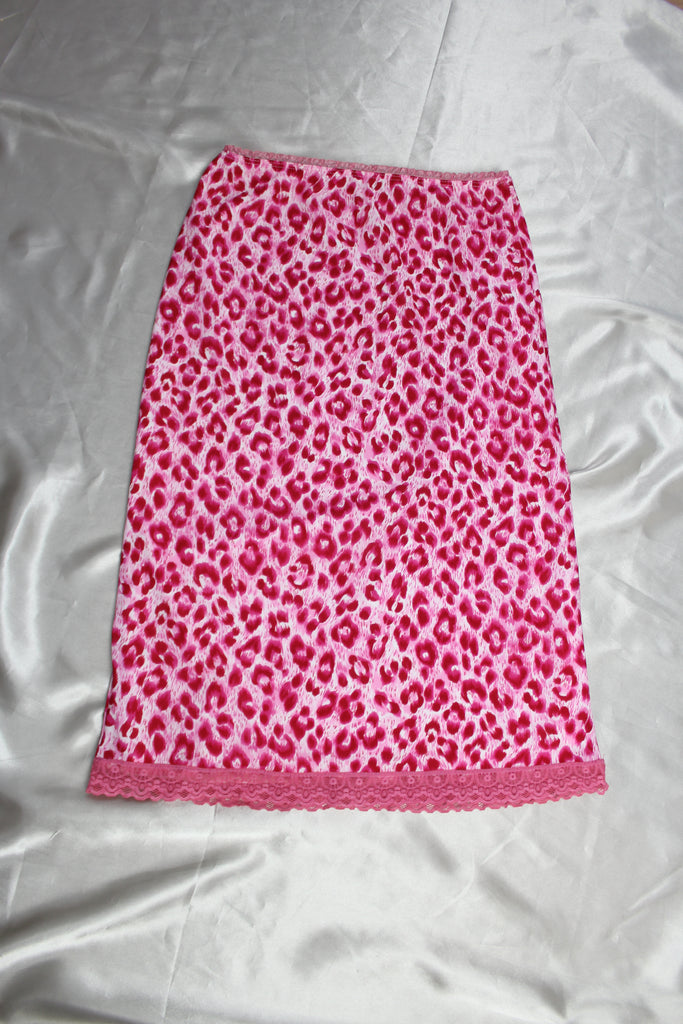 Morgan De Toi Pink Leopard Midi Skirt