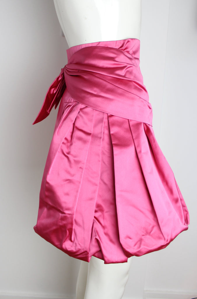 Prada Pink Silk Bow Puffball Skirt 38