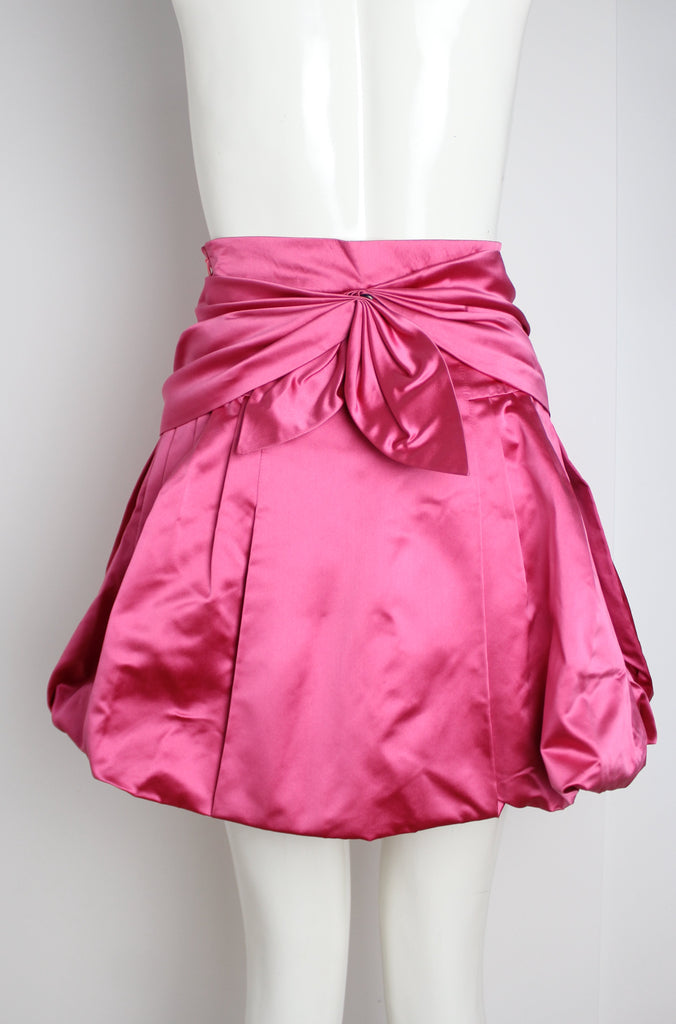 Prada Pink Silk Bow Puffball Skirt 38