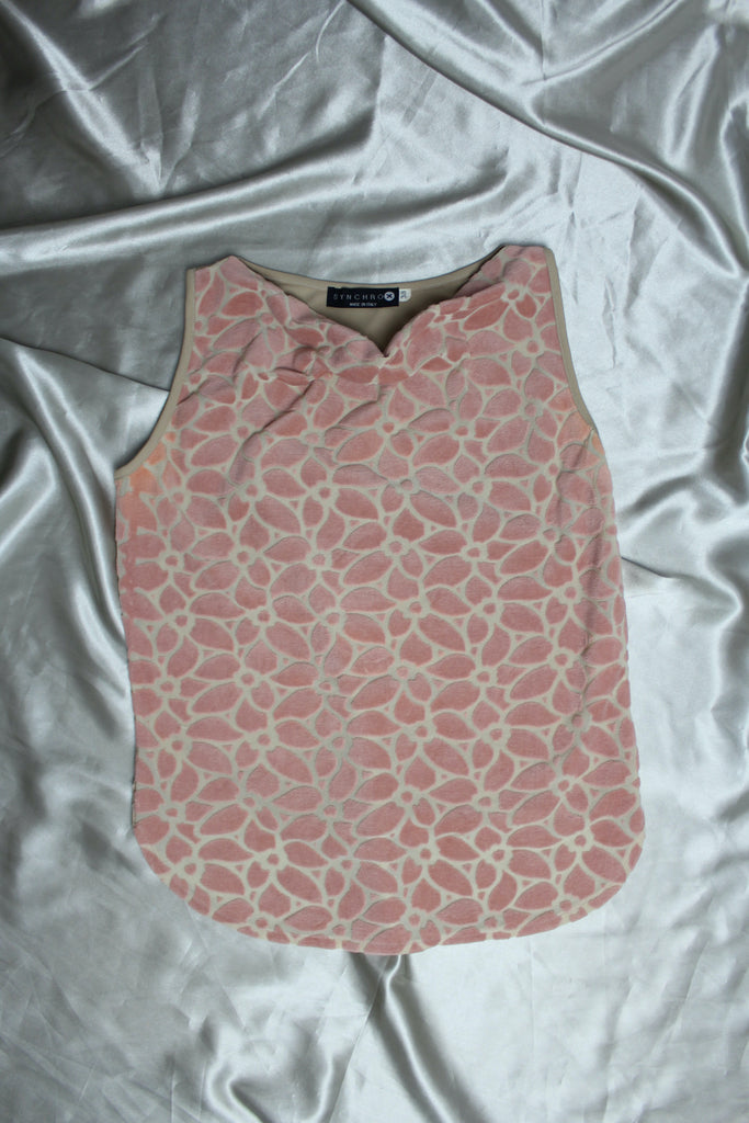 Synchro Italian Pink Spot Cowl Neck Top