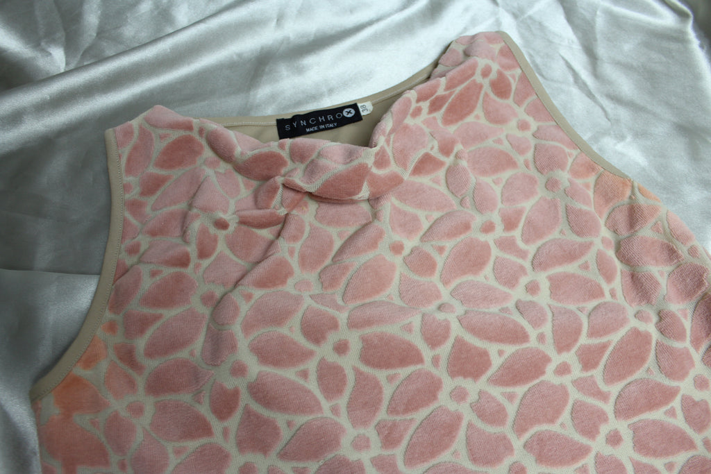 Synchro Italian Pink Spot Cowl Neck Top