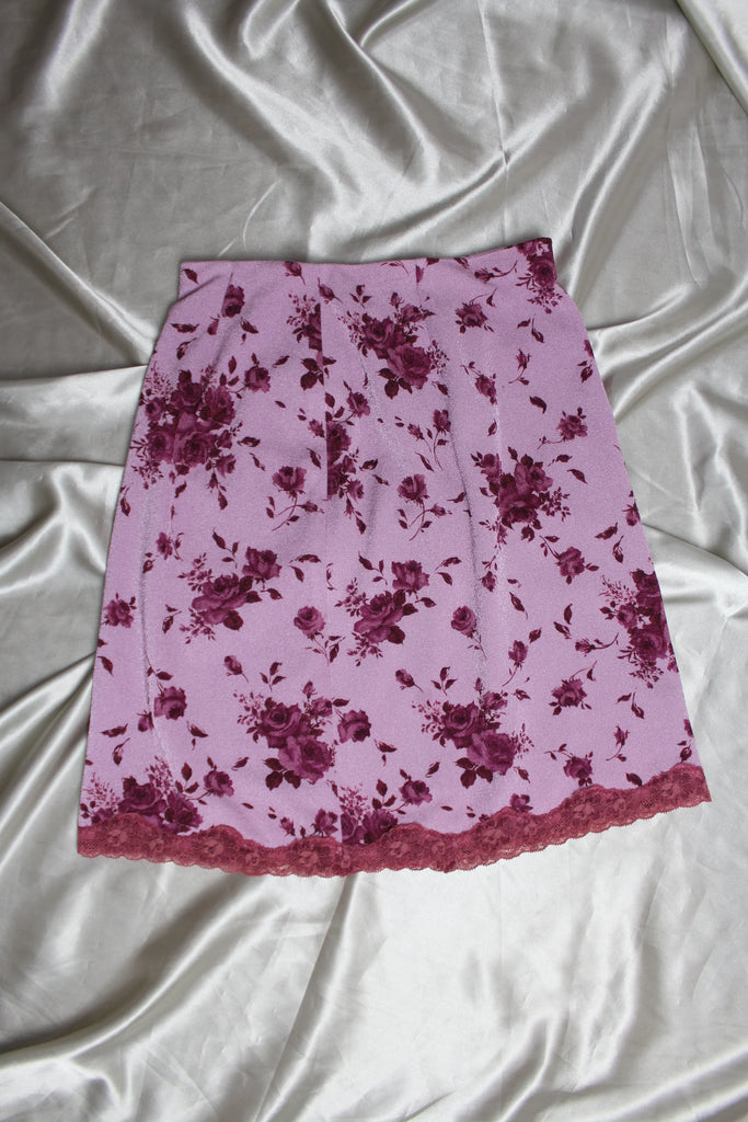 Concezione Mauve & Pink Floral Mini Skirt