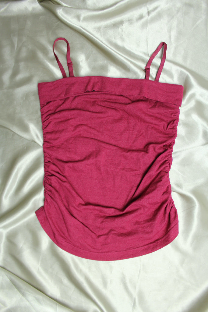 Michel Klein Raspberry Pink Ruched Top