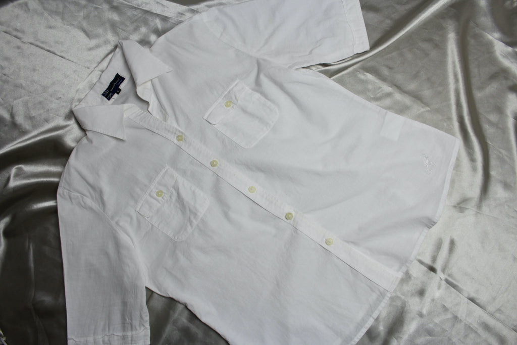 Kangol Boxy Fit White Button Up Shirt