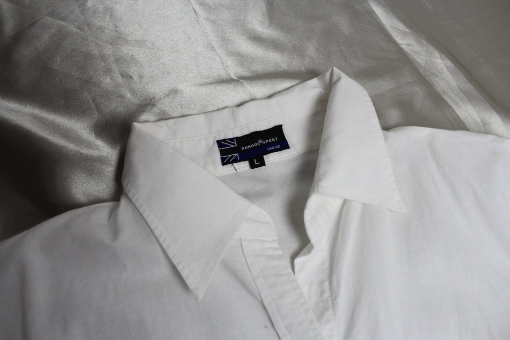 Kangol Boxy Fit White Button Up Shirt