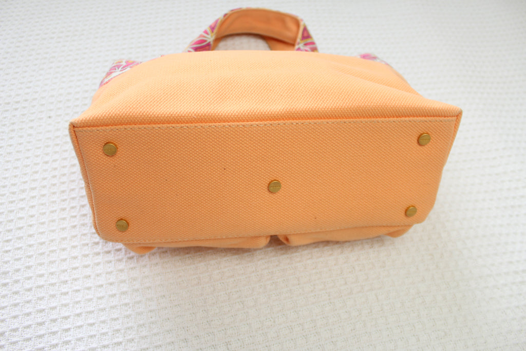 Emilio Pucci Orange & Pink Canvas Handbag
