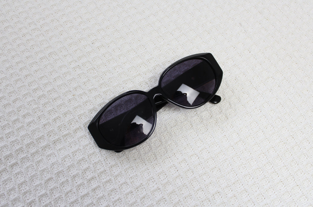 Yves Saint Laurent Gold Logo Black Sunglasses