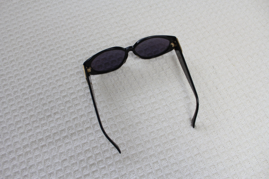 Yves Saint Laurent Gold Logo Black Sunglasses