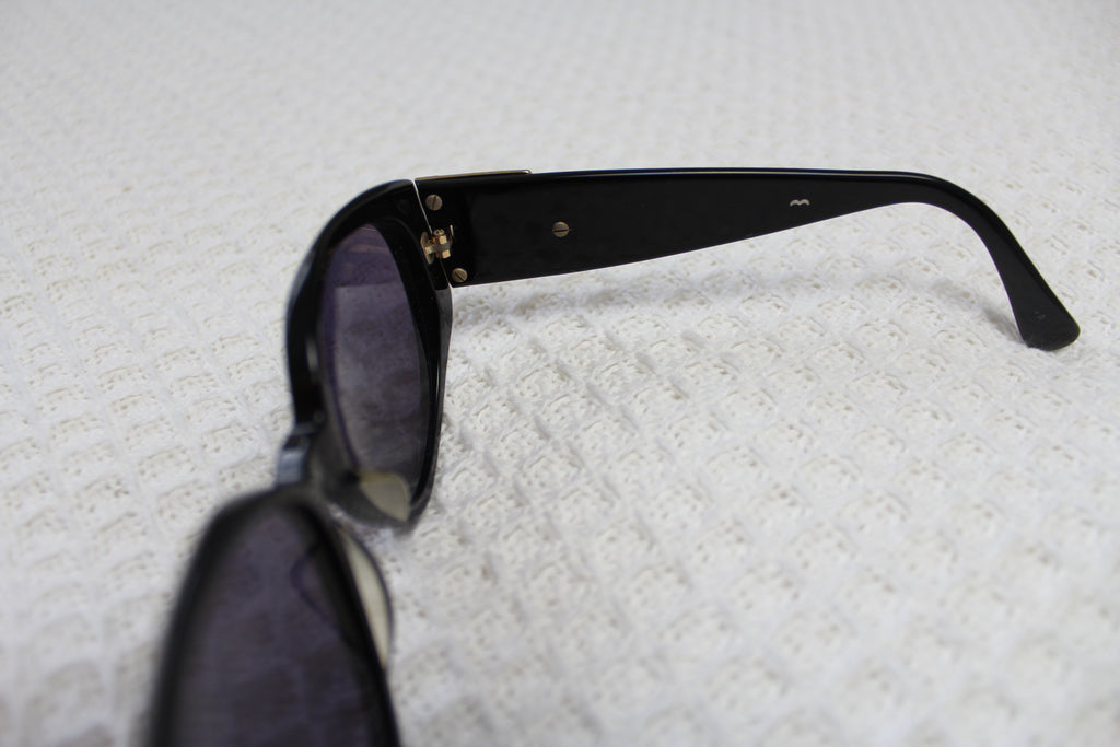 Yves Saint Laurent Gold Logo Black Sunglasses