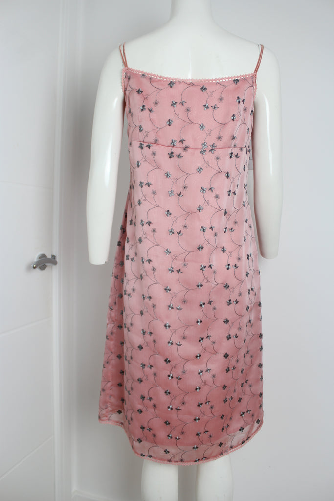 Michel Klein 90's Pink Spaghetti Dress Small