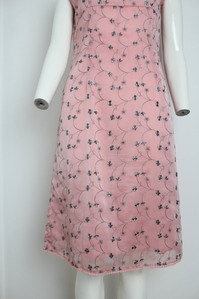 Michel Klein 90's Pink Spaghetti Dress Small