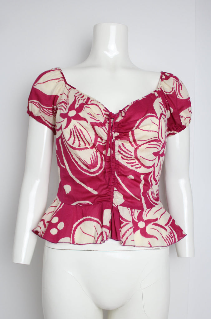 Moschino Cheap And Chic Pink Peplum Top Small