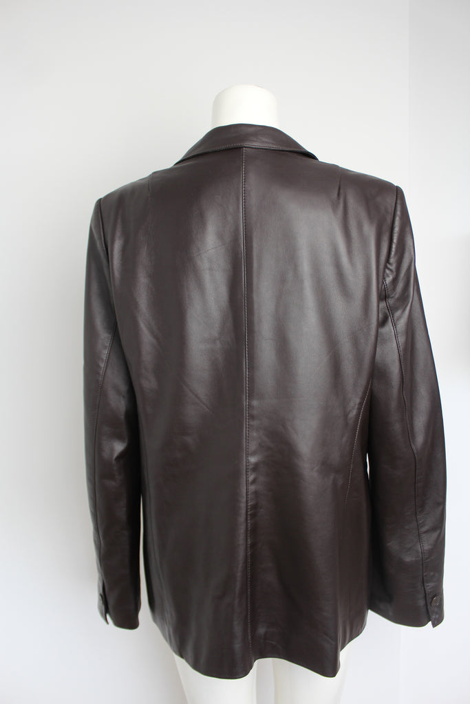 DKNY 90's Brown Leather Blazer Jacket