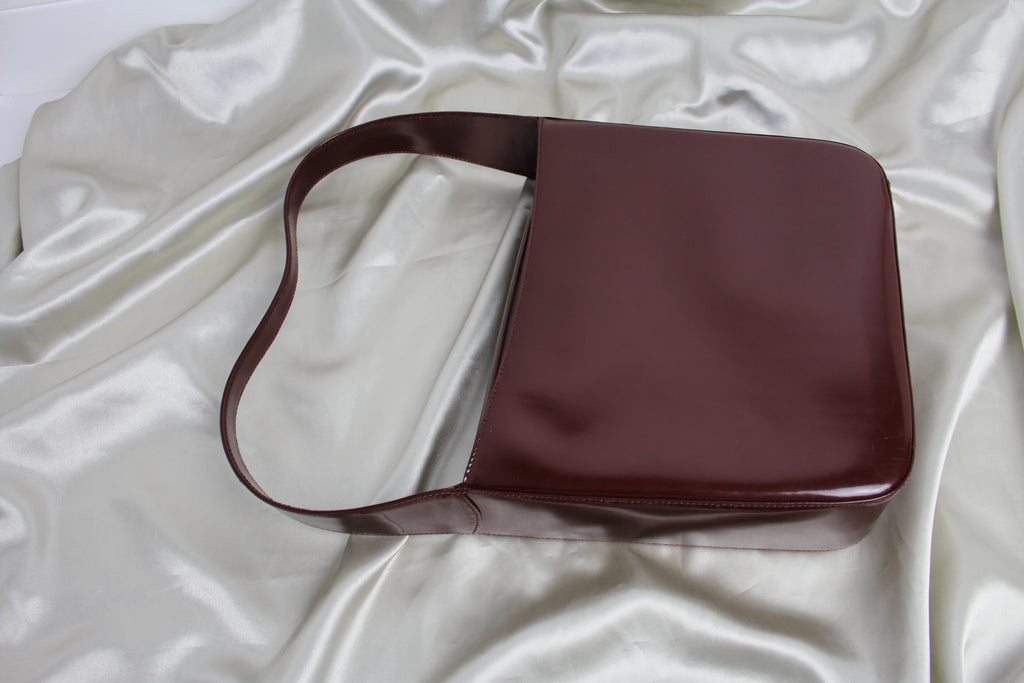 Gucci Burgundy Patent Leather Jumbo Logo Bag