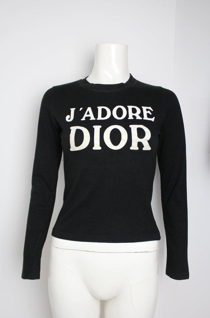 Christian Dior J'adore Dior Black Long Sleeve Top XS