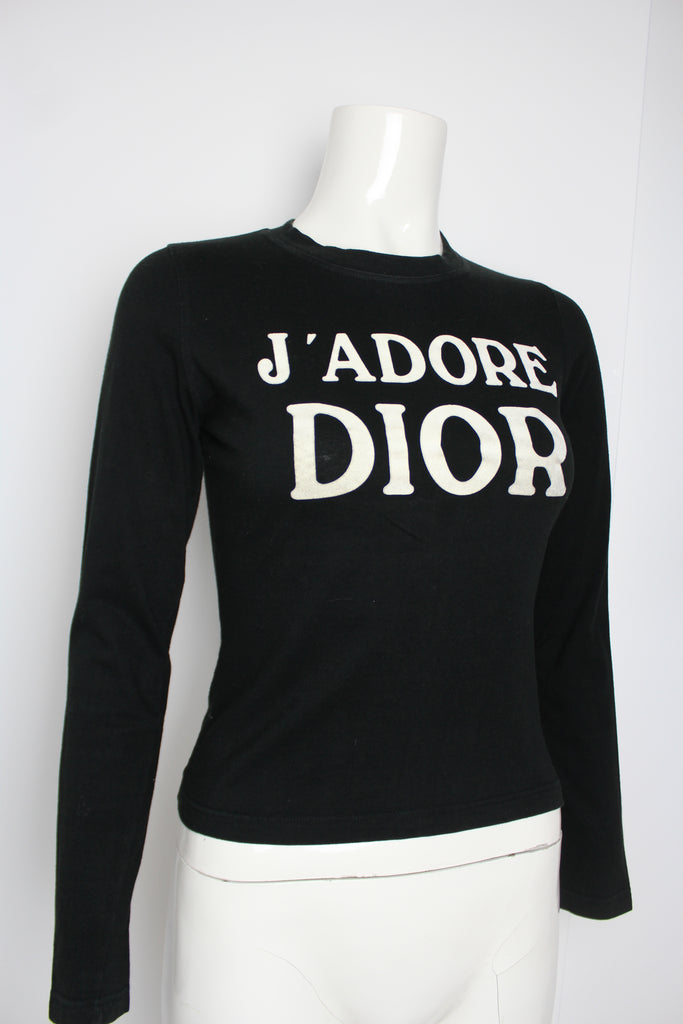 Christian Dior J'adore Dior Black Long Sleeve Top XS