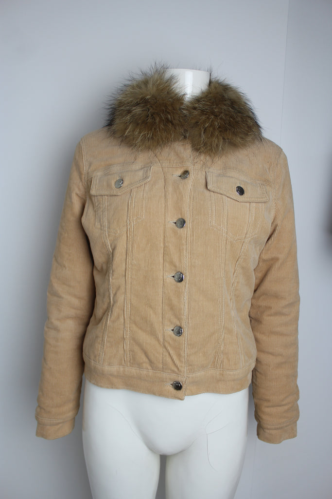 Blumarine Blugirl Fur Collar Tan Jacket Small