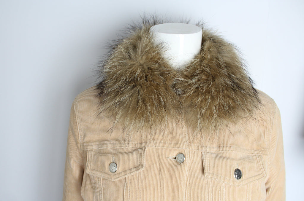 Blumarine Blugirl Fur Collar Tan Jacket Small