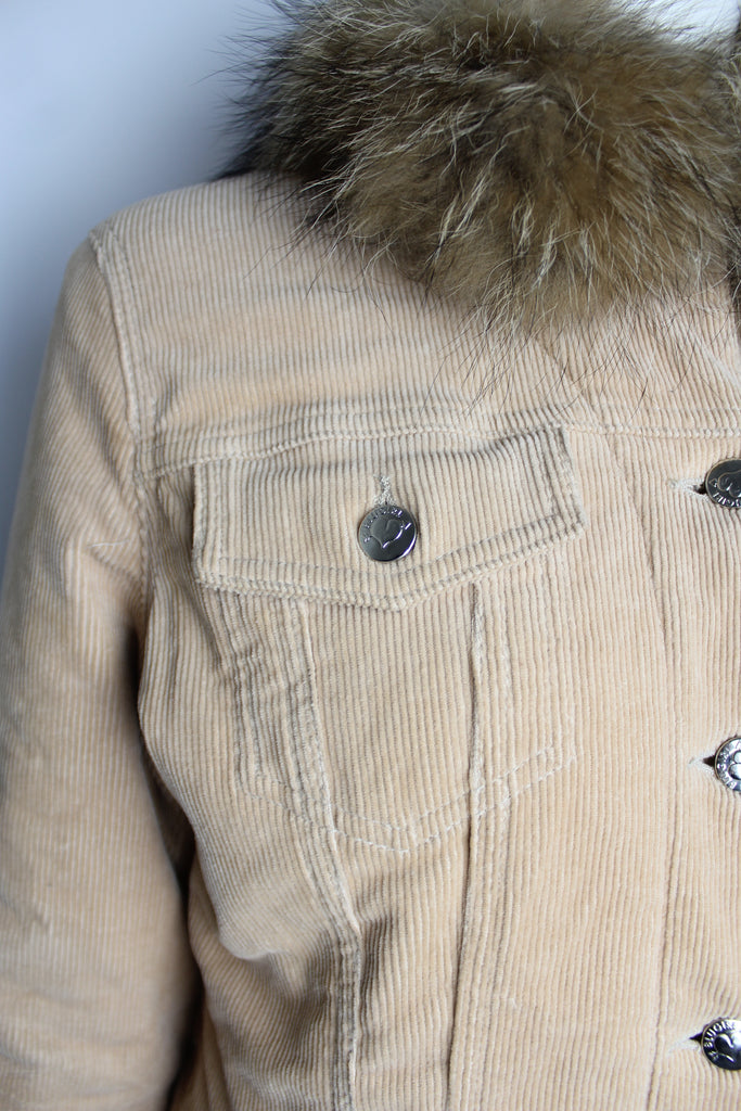 Blumarine Blugirl Fur Collar Tan Jacket Small