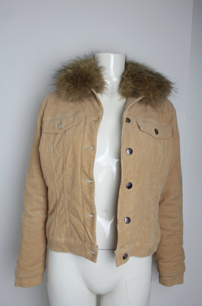 Blumarine Blugirl Fur Collar Tan Jacket Small