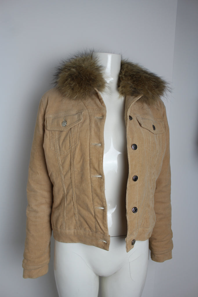 Blumarine Blugirl Fur Collar Tan Jacket Small