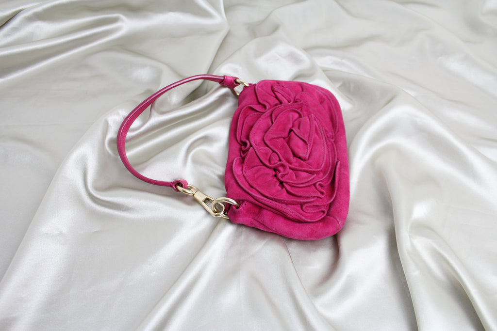 Yves Saint Laurent YSL Pink Suede 'Nadia' Mini Bag